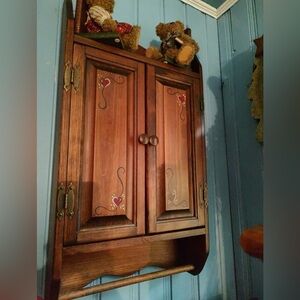Wooden Country Cabinet with hand painted Heart Design ❤️
